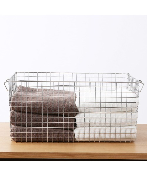 無印良品（MUJI） 収納 ステンレスワイヤーバスケット7 約幅51×奥行