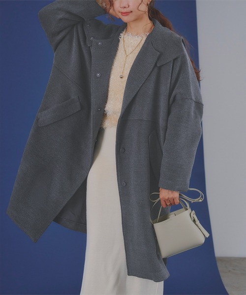 美品 Theory ダウンコート コクーンシルエット スペースグレー M titivate（ティティベイト） ダウンコート ダウンジャケット フード付