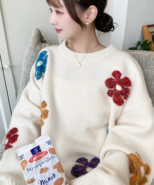 ホワイトローズ 様13200円新品♡シャギーニット♡スコットクラブ購入 knit-02236 Vネック シャギーニット プルオーバー オフホワイト