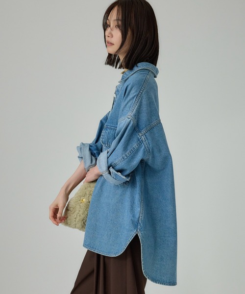 BABYLONE ブラウス シャツ デニムビッグシャツ レディース