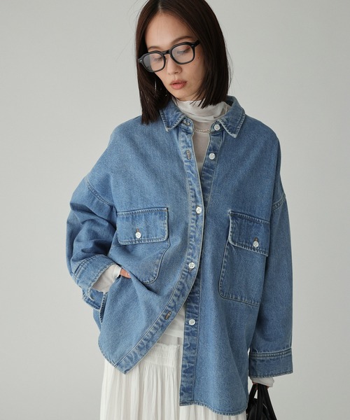 BABYLONE デニムビックシャツ BABYLONE（バビロン） ブラウス シャツ デニムビッグシャツ レディース