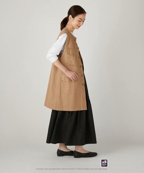 ベスト ジレ 「別注」「 Navy/ロイヤルネイビー」 トロピカルコンバットロングベスト レディース ROYAL NAVY ベスト ジレ 「別注」「Royal Navy/ロイヤルネイビー