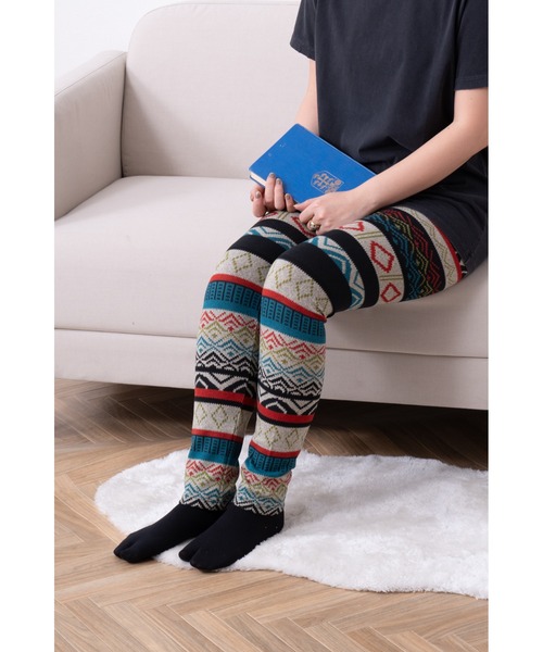 Healthknit（ヘルスニット） レギンス スパッツ 「 」 幾何学模様 総柄