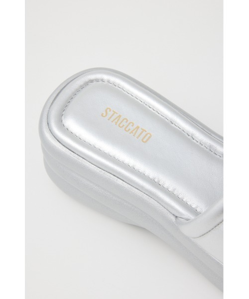 美品 スタッカート パフィーバウム ライクソール サンダル シルバー 22.5 STACCATO | パフィーバウムライクソールサンダル (サンダル