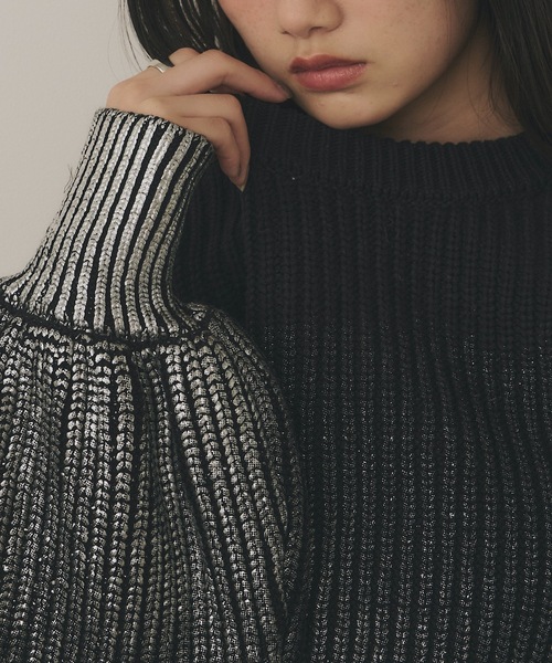 【美品】allureville バルーンスリーブ ニット サイズ2 骨格ナチュラルバルーンスリーブニットトップス トップス|骨格