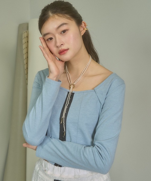 tシャツ ラウンドカラー トップス レディース Tシャツ トップス レディース 七分袖 カットソー ゆったり