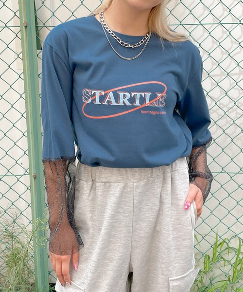 tシャツ ラメチュールシアーロンT レディース tシャツ 袖ラメチュールロンT レディース : ZOZOTOWN Yahoo!店
