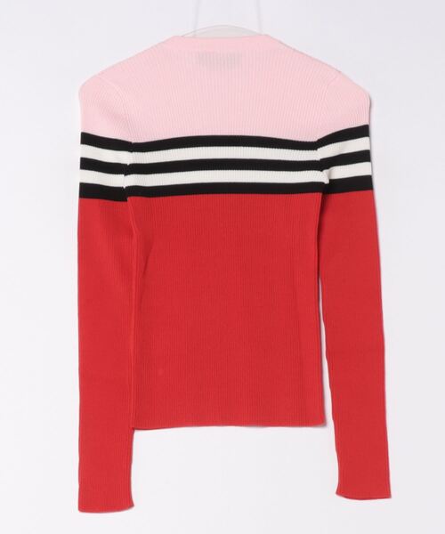 MSGM ニット セーター 「TheMwave」モノグラムパッチ マルチ