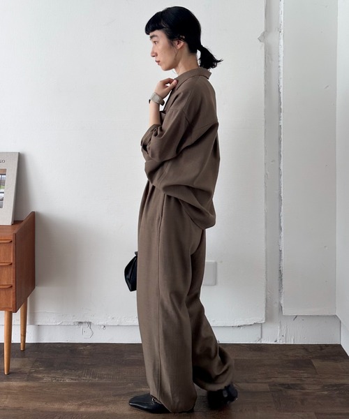 ブラウス シャツ ジャージ袖リブTブラウス/セットアップ可/WEB限定カラー展開 レディース セール】ジャージ袖リブTブラウス/セットアップ可/WEB限定カラー