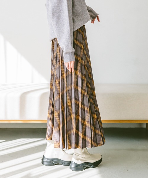 GLOBAL WORK スカート お手入れらくらくプリーツスカート/115671