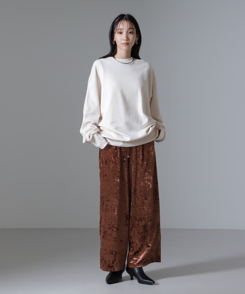 NANO universe（ナノ・ユニバース） パンツ ベロアイージーワイド