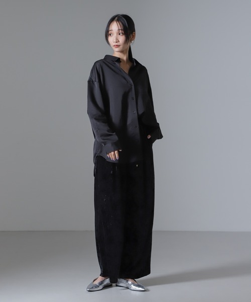 NANO universe（ナノ・ユニバース） パンツ ベロアイージーワイド