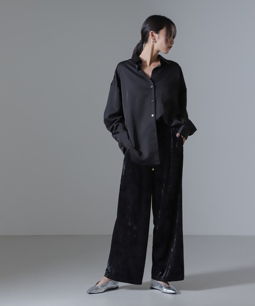 NANO universe（ナノ・ユニバース） パンツ ベロアイージーワイド