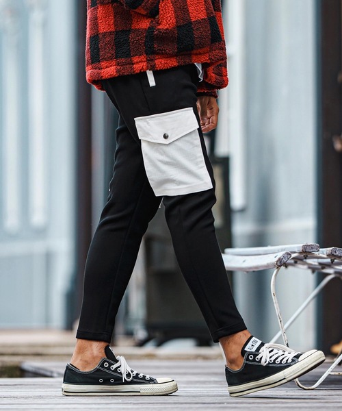 パンツ mp12840-Military Like Cardboard Knit Pants スピンドルパンツ 