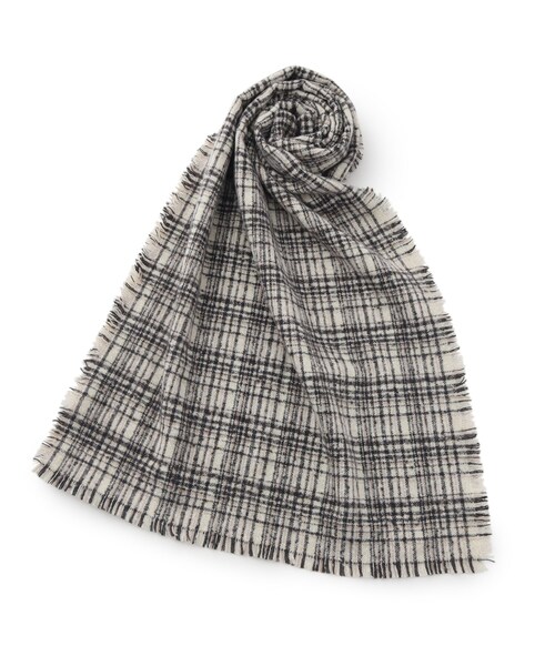 ☆即購入可能です☆新色ツイード　イタリア製モノトーンウールチェック＋シュシュ チェックツイードジャケットコート/セットアップ対応【洗える】（ノー