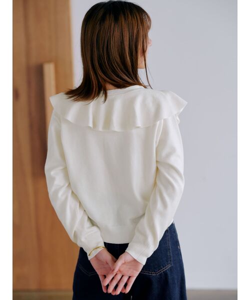 tシャツ アシメラッフルニットカーディガン 「低身長・小柄女性