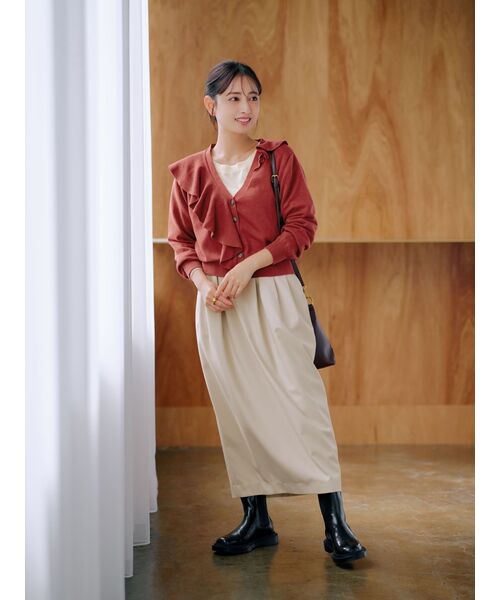 tシャツ アシメラッフルニットカーディガン 「低身長・小柄女性」 レディース tシャツ アシメラッフルニットカーディガン 「低身長・小柄女性