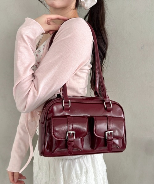 LEGEND L GALAXY BABYL ビッグフラッグ付 Loueme ショルダーバッグ バッグ ダブルポケットロングハンドルPU