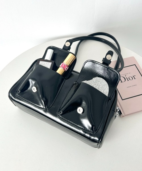 Loueme ショルダーバッグ バッグ ダブルポケットロングハンドルPU