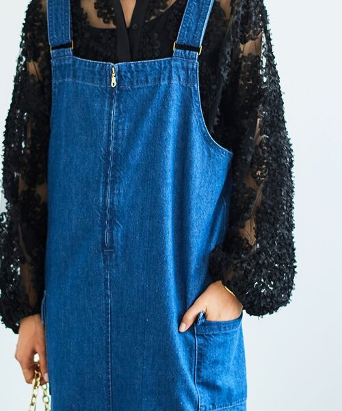 le.coeur blanc（ルクールブラン） ジャンパースカート ヘンプデニム