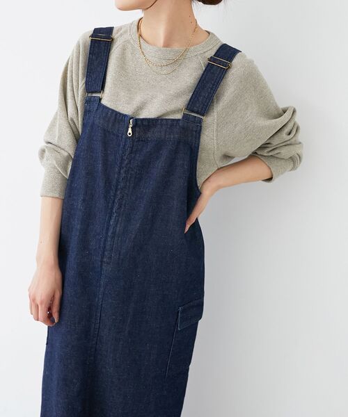 le.coeur blanc（ルクールブラン） ジャンパースカート ヘンプデニム