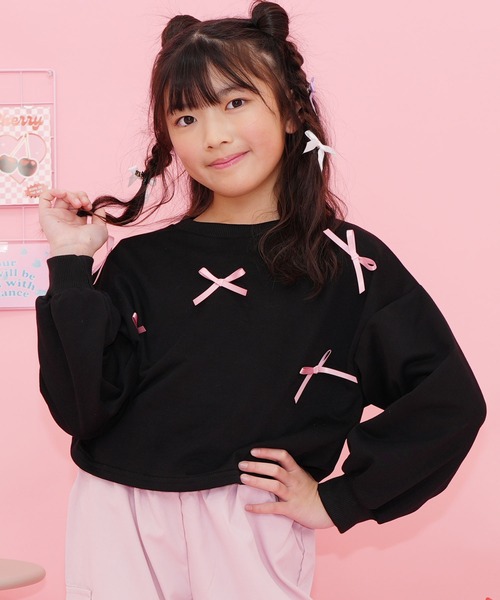Bee des Bee tシャツ クロップド丈 リボントップス キッズ 子供服