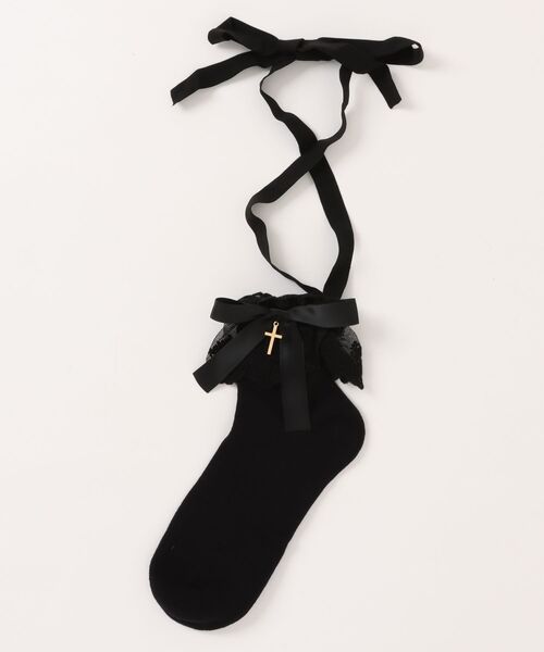 L LABEL（エルラベル） 靴下 レースアップリボンソックス レディース