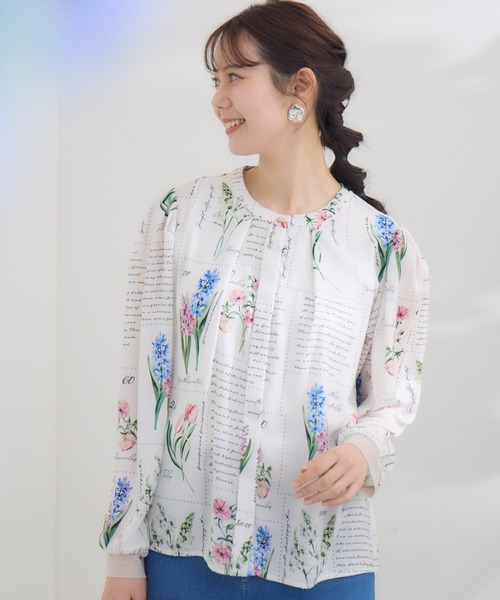 ブラウス シャツ 「KATHARINE ROSS」 KITTE PRINT -切手プリント- ブラウス レディース