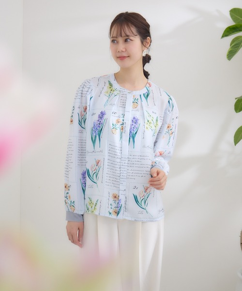 ブラウス シャツ 「KATHARINE ROSS」 KITTE PRINT -切手プリント- ブラウス レディース
