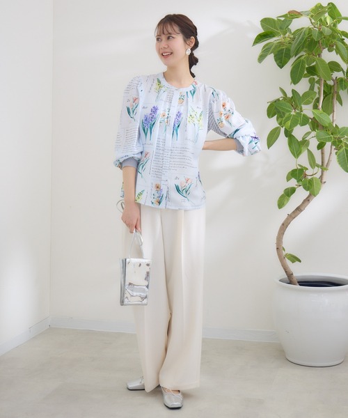 ブラウス シャツ 「KATHARINE ROSS」 KITTE PRINT -切手プリント- ブラウス レディース
