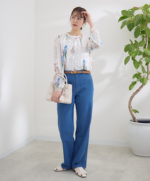 ブラウス シャツ 「KATHARINE ROSS」 KITTE PRINT -切手プリント- ブラウス レディース