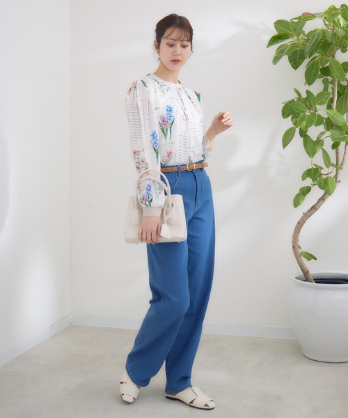 ブラウス シャツ 「KATHARINE ROSS」 KITTE PRINT -切手プリント- ブラウス レディース