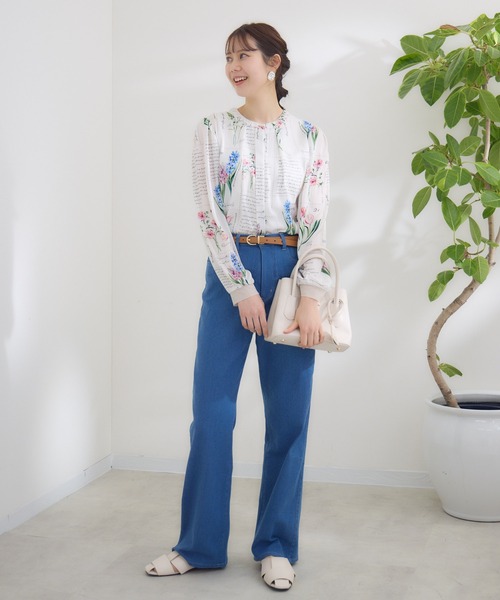 ブラウス シャツ 「KATHARINE ROSS」 KITTE PRINT -切手プリント- ブラウス レディース
