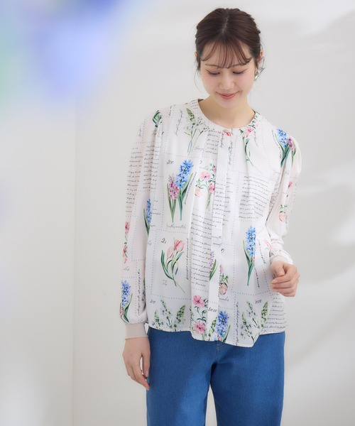 ブラウス シャツ 「KATHARINE ROSS」 KITTE PRINT -切手プリント- ブラウス レディース