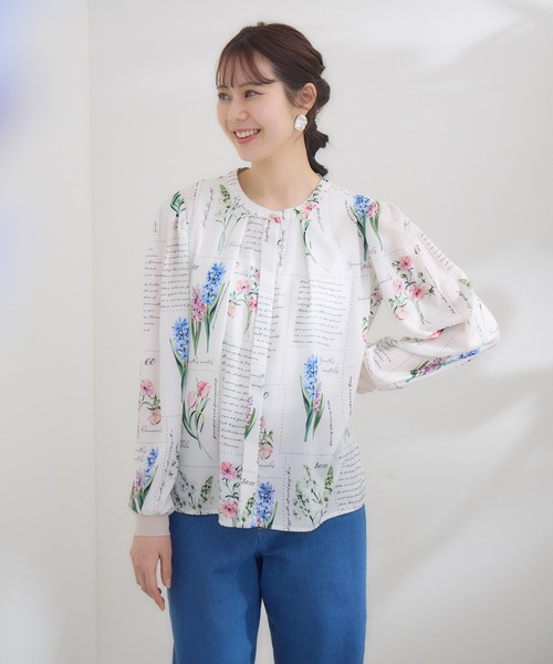 ブラウス シャツ 「KATHARINE ROSS」 KITTE PRINT -切手プリント- ブラウス レディース