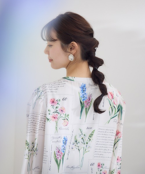 ブラウス シャツ 「KATHARINE ROSS」 KITTE PRINT -切手プリント- ブラウス レディース