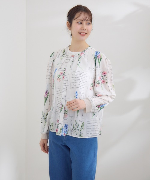 ブラウス シャツ 「KATHARINE ROSS」 KITTE PRINT -切手プリント- ブラウス レディース