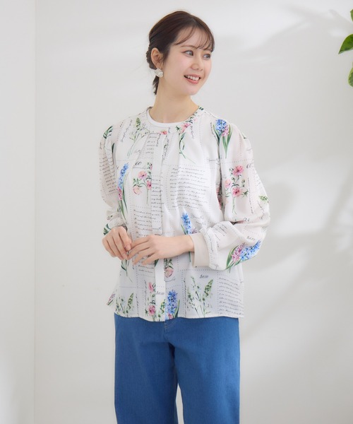 ブラウス シャツ 「KATHARINE ROSS」 KITTE PRINT -切手プリント- ブラウス レディース