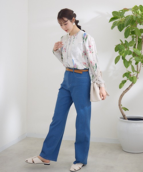 ブラウス シャツ 「KATHARINE ROSS」 KITTE PRINT -切手プリント- ブラウス レディース