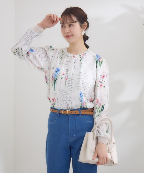 ブラウス シャツ 「KATHARINE ROSS」 KITTE PRINT -切手プリント- ブラウス レディース