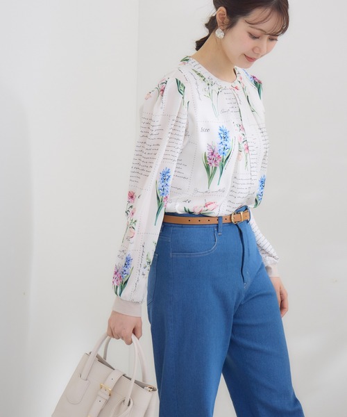 ブラウス シャツ 「KATHARINE ROSS」 KITTE PRINT -切手プリント- ブラウス レディース