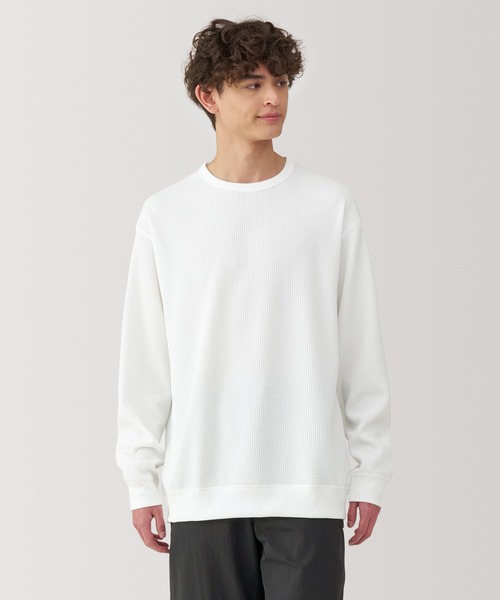 無印良品 tシャツ 紳士 UVカット乾きやすいワッフルクルー