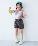 パンツ ハートと花がえらべる 刺繍 デニム シ...の詳細画像2