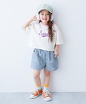 パンツ ハートと花がえらべる 刺繍 デニム シ...の詳細画像3