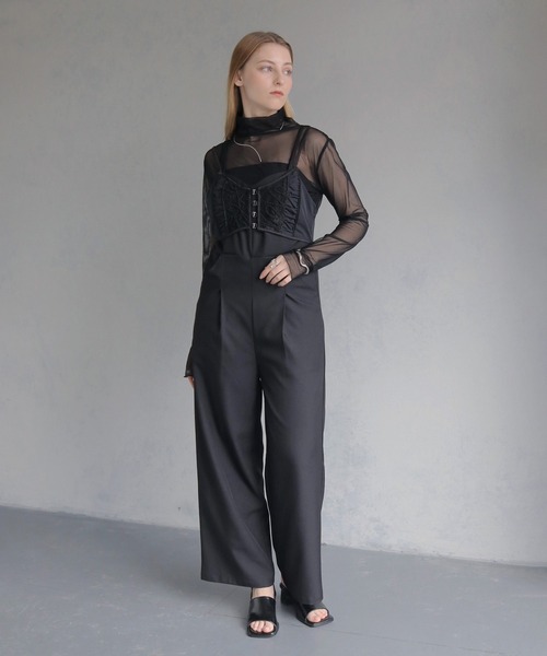 Aimer オールインワン サロペット 喪服・礼服・WEB限定】マシンウォッシャブル前開きブラック