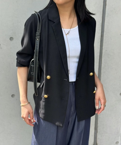 Emma Taylor ジャケット テーラードジャケット リネンライク
