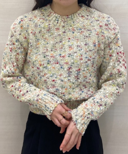 「solleim」 長袖ニット M ピンク レディース_画像3