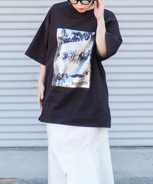 tシャツ 箔プリントTシャツ レディース