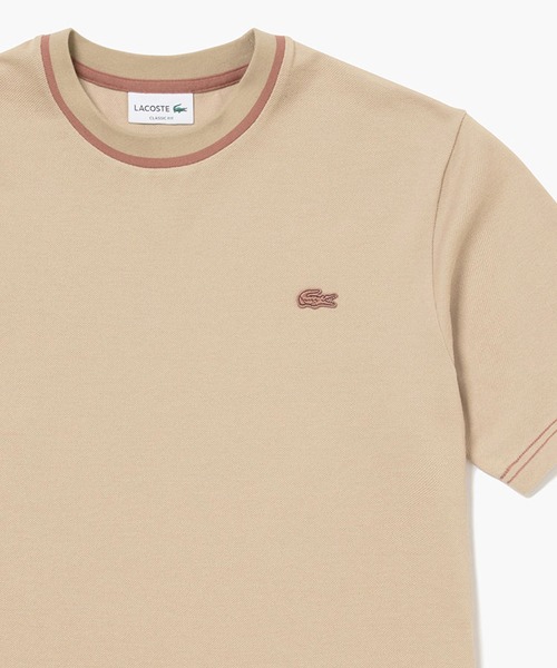 ラコステ（LACOSTE）/スリーブネームパッチ鹿の子地Tシャツ LACOSTE（ラコステ） tシャツ スリーブネームパッチ鹿の子地Tシャツ