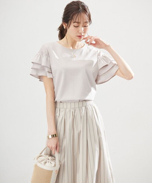 tシャツ コットンポンチシア−スリーブ ブラウス レディース 組曲 tシャツ コットンポンチシア−スリーブ ブラウス